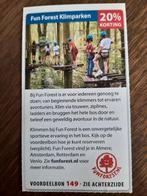 Voordeelbon Fun Forest klimparken, Tickets en Kaartjes, Drie personen of meer, Kortingsbon, Overige typen