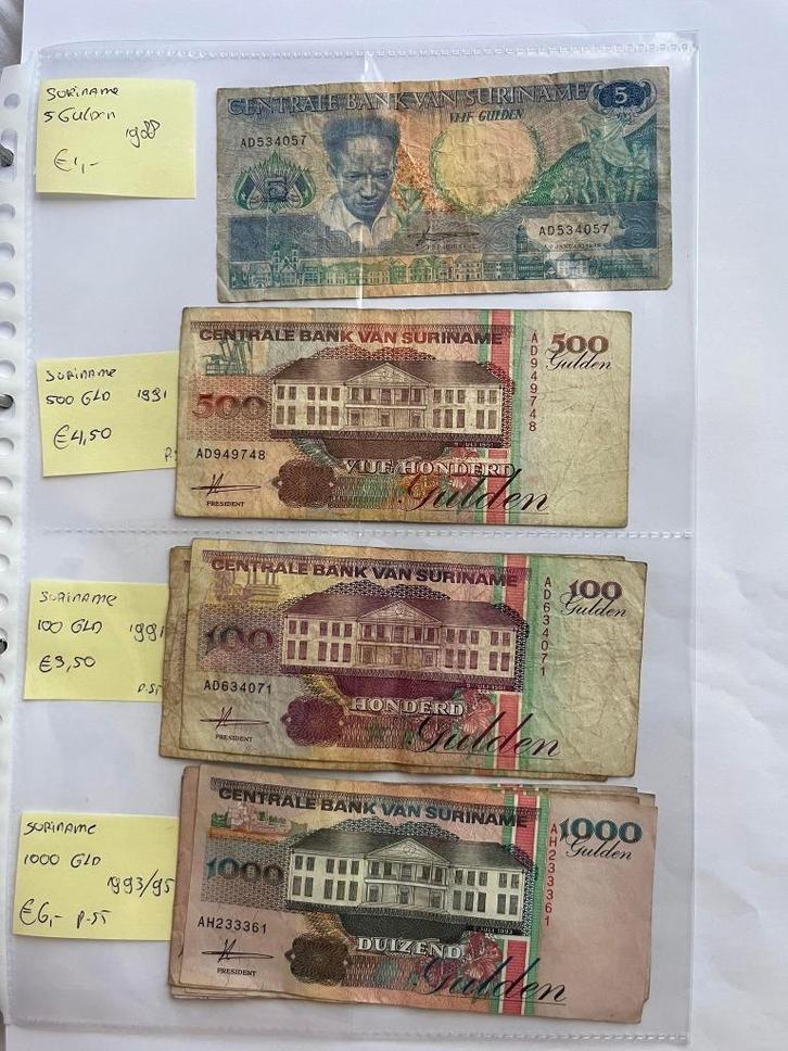 Bankbiljetten Suriname en Mexico - 25% korting, Postzegels en Munten, Bankbiljetten | Amerika, Zuid-Amerika, Verzenden