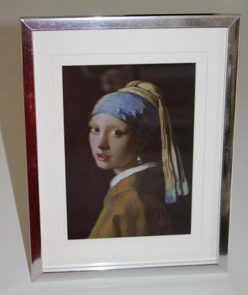 NIEUW 3D Meisje met de parel Johannes Vermeer lijst prent beschikbaar voor biedingen