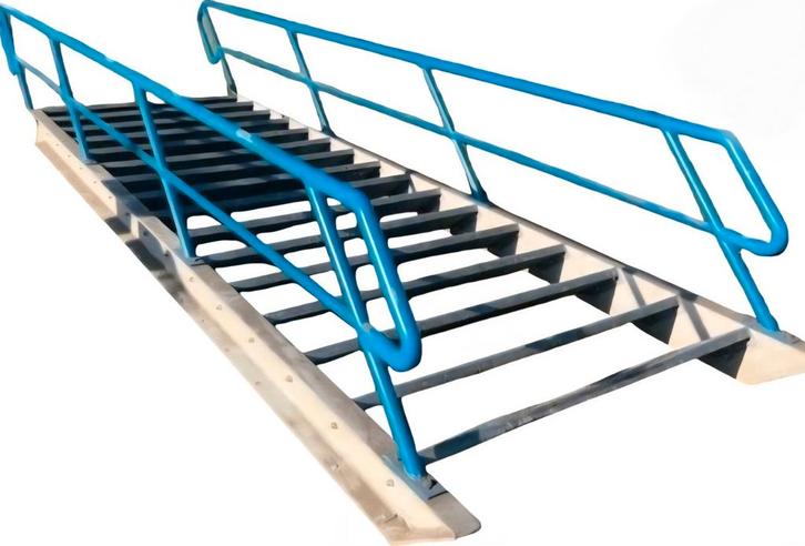 Industriele stalen trap 16 traptreden, 3m hoog 1.65m breed, Doe-het-zelf en Verbouw, Ladders en Trappen, Gebruikt, Trap, 2 tot 4 meter