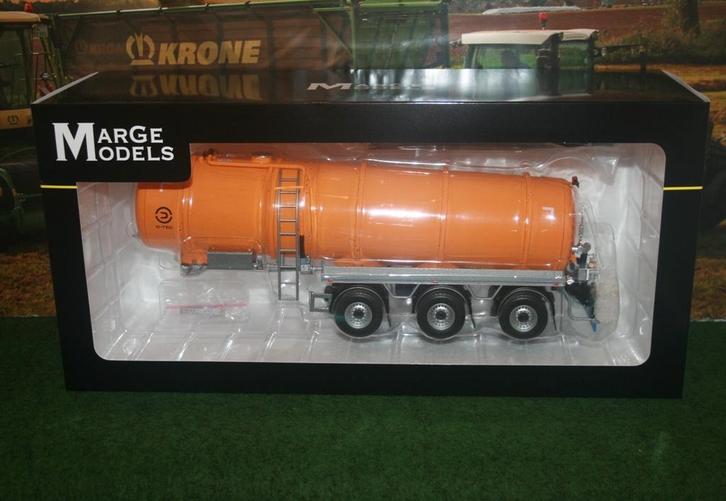 Boeryes: D-Tec Trailer Geel van Marge-Models, Hobby en Vrije tijd, Modelauto's | 1:32, Nieuw, Tractor of Landbouw, Overige merken