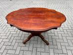 Antieke ovale houten tafel Victoriaanse stijl gedraaide poot, Antiek en Kunst, Ophalen
