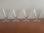 Gerard Muller: 4 Funnel glazen zonder knoop late productie, Antiek en Kunst, Antiek | Glas en Kristal, Ophalen of Verzenden