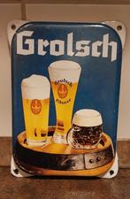 Grolsch emaille bordje, Verzamelen, Biermerken, Ophalen of Verzenden, Gebruikt, Reclamebord, Plaat of Schild, Grolsch