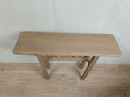 Rustieke Eiken Sidetable - Massief Hout, Ruwe Randen, Eikenhout, Nieuw, Ophalen of Verzenden, 25 tot 50 cm