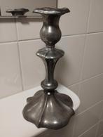 Antiek tinnen kaarsen standaard Victoriaans Art Nouveau, Ophalen of Verzenden