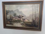 Schilderij met  italiaanse berglandschap, Ophalen, Gebruikt, 50 tot 75 cm, Schilderij