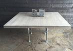 Grote vierkante steigerhouten eettafel/werktafel 160x160 cm, Ophalen, Gebruikt, 150 tot 200 cm, Vierkant