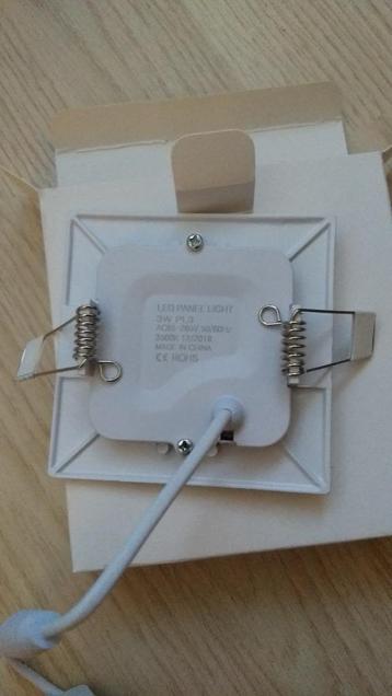 Vierkant LED inbouwspot 3W inbouwmaat 62mm (230V) (8 stuks) beschikbaar voor biedingen