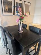 Bar tafel met 4 stoelen crocoprint, Ophalen, Gebruikt, Eric kuster, 4 tot 6 stoelen