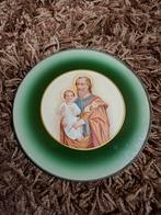 Antiek Regilieus Rond Schilderij St Christopher, Ophalen of Verzenden, Gebruikt, Kaart of Prent