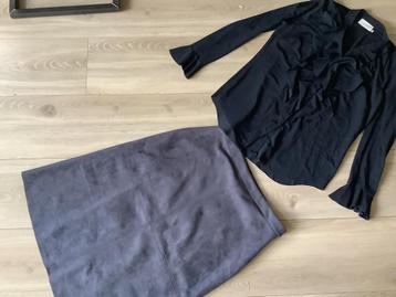 Studio Anneloes suedine rok en Helena Hart blouse xl beschikbaar voor biedingen