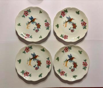 4 KPM Porseleinen Gebaksbordjes met Vogeldecor beschikbaar voor biedingen