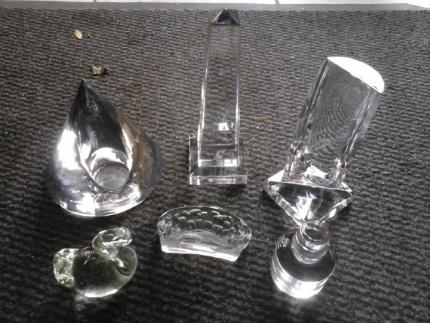 GLAZEN DECORATIE VOORWERPEN, Overige materialen, Gebruikt, Ophalen of Verzenden, Minder dan 25 cm