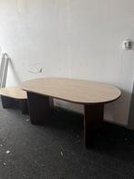 Set Japandi eettafel 180 x 80 + salontafel walnoot look, Ophalen, 50 tot 100 cm, Zo goed als nieuw, 150 tot 200 cm