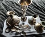 Sloop zilveren vaas, kandelaars lepels, Verzenden, Zilver