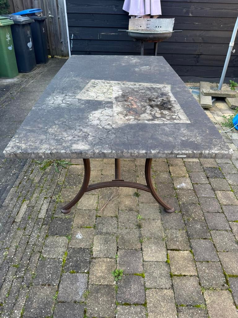Tuintafel marmer look, Ophalen, Gebruikt, Rechthoekig