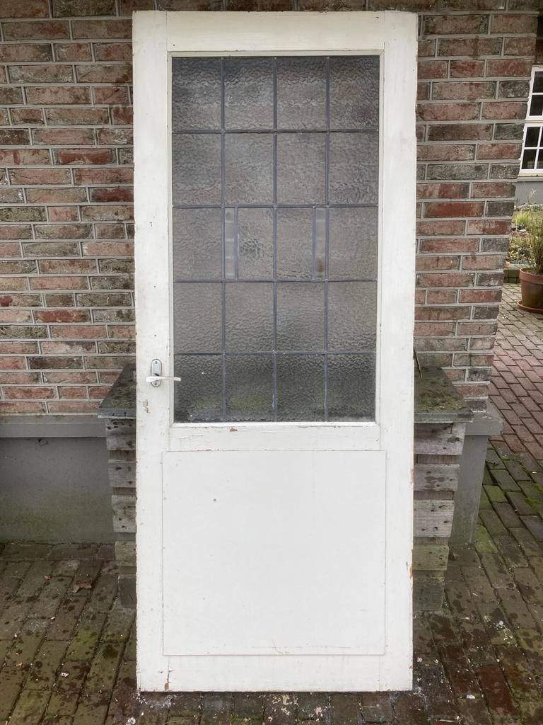 Binnendeur met glas in lood, Ophalen, Gebruikt, 80 tot 100 cm, Binnendeur