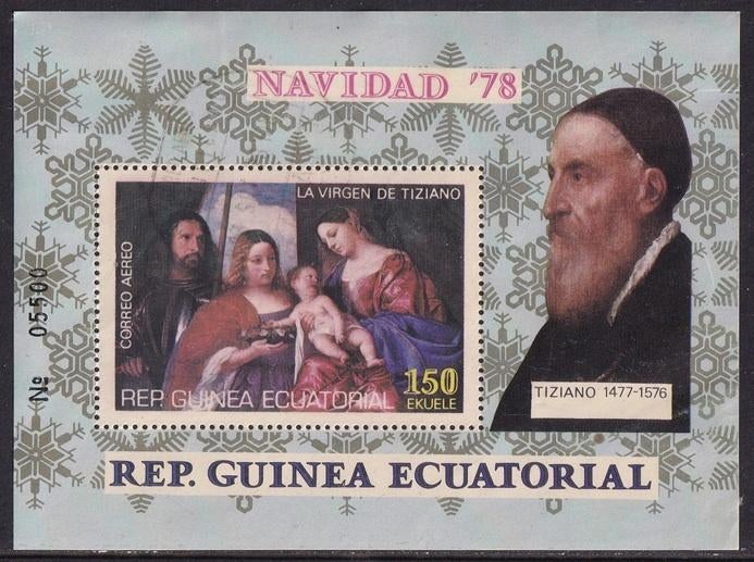 B149 – Equatoriaal Guinea michel blok 300 gestempeld , Kerst, Verzenden, Overige landen, Gestempeld