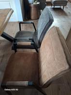 Industriële Eetkamerstoelen - 6 stuks, Huis en Inrichting, Stoelen, Gebruikt, Bruin, Verzenden, Stof