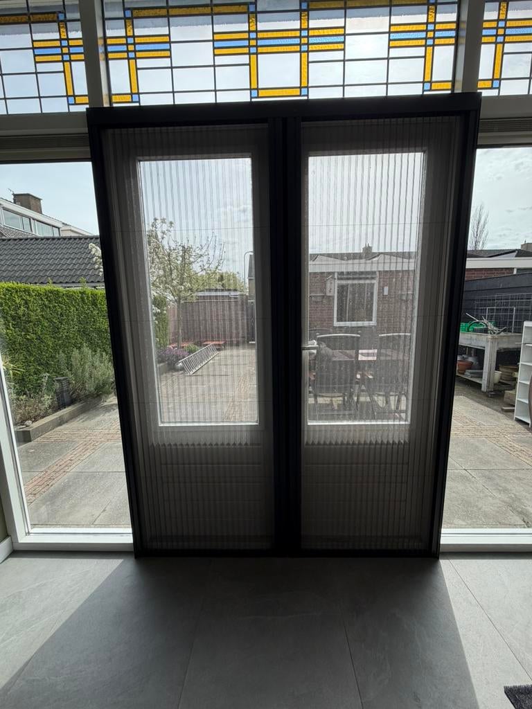 Plissé hordeur voor openslaande deuren, 75 tot 150 cm, Kunststof, Ophalen of Verzenden, Zo goed als nieuw