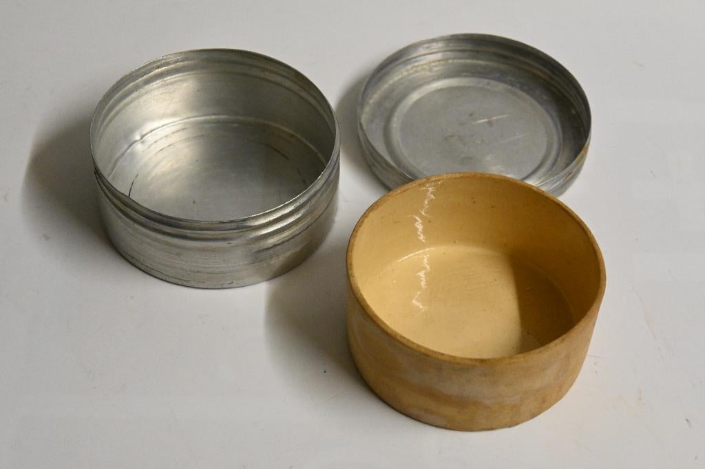 fettbüchse aluminium keramiek duitsland wo2 boterdoos, Verzamelen, Militaria | Tweede Wereldoorlog, Ophalen of Verzenden, Landmacht
