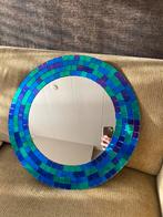 Vintage ikea desig spiegel tranby blauw mozaiek, Minder dan 50 cm, Rond, Ophalen of Verzenden, Zo goed als nieuw
