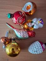 Verschillende oude kerstballen o.a.vogel eikel paddestoeletc, Ophalen of Verzenden