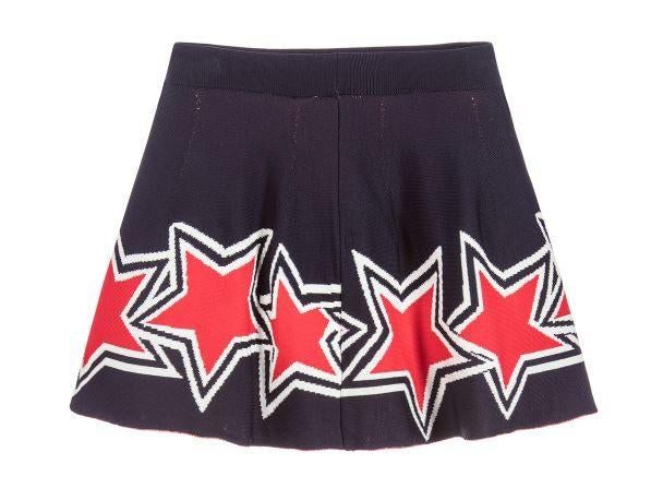 Prachtig blauw-rood NIK & NIK gebreid rokje maat 12/152., Kinderen en Baby's, Kinderkleding | Maat 152, Nik&Nik, Zo goed als nieuw