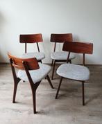 Set van 4 vintage eetkamerstoelen, Huis en Inrichting, Ophalen, Stof, Vier