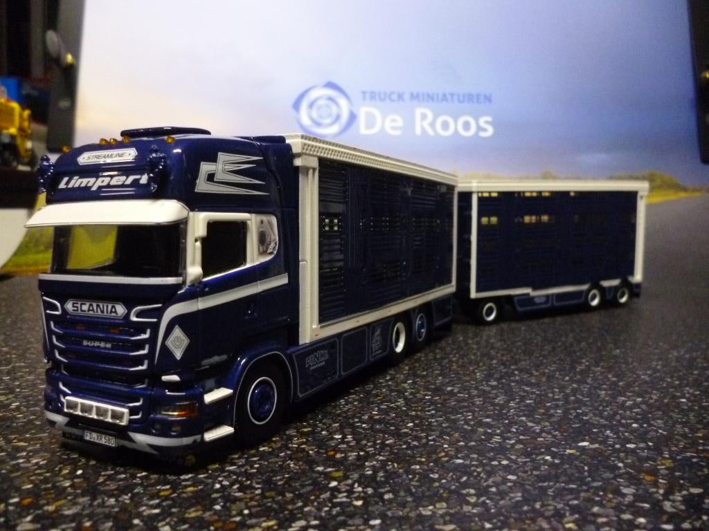 Tekno Scania veecombi Limpert met certificaat, Hobby en Vrije tijd, Modelauto's | 1:50, Ophalen of Verzenden, Nieuw, Bus of Vrachtwagen