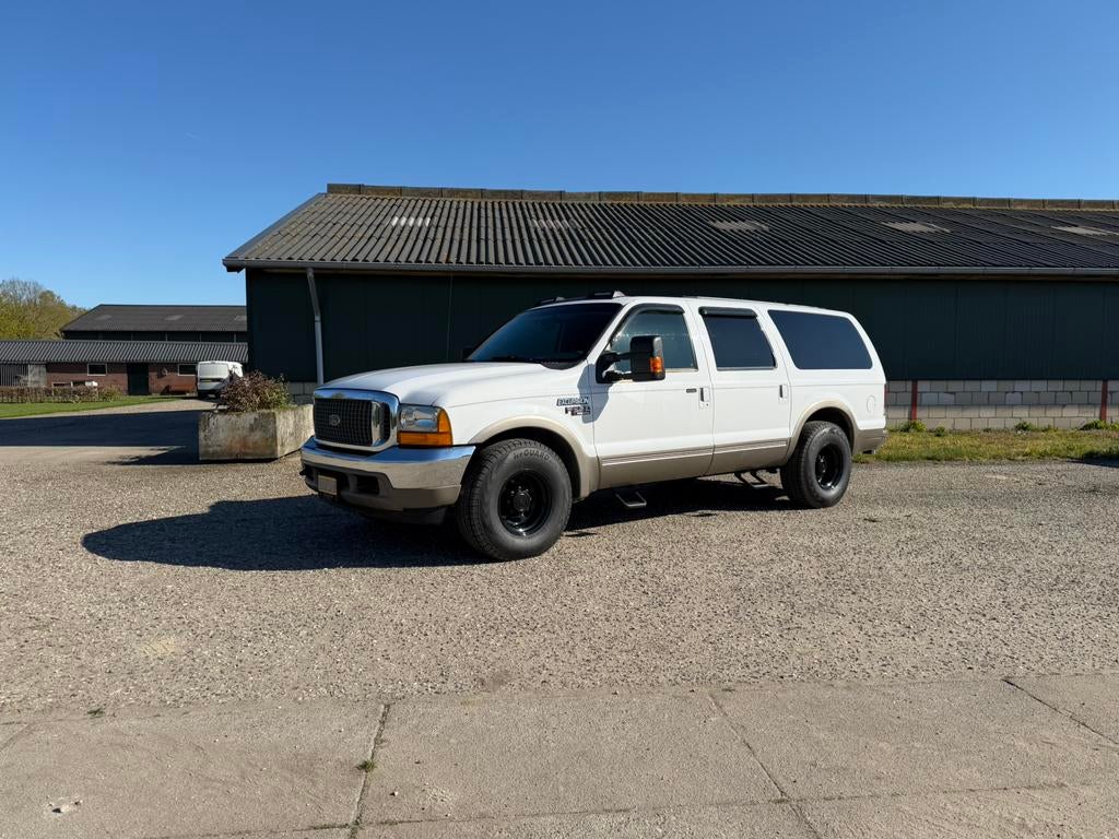 Ford Excursion Limited 2000 7.3 V8 Diesel, Auto's, Automaat, Achterwielaandrijving, Beige, Wit