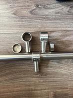 Gordijnrail roede metaal, Ophalen, Gebruikt, Grijs, 200 cm of meer