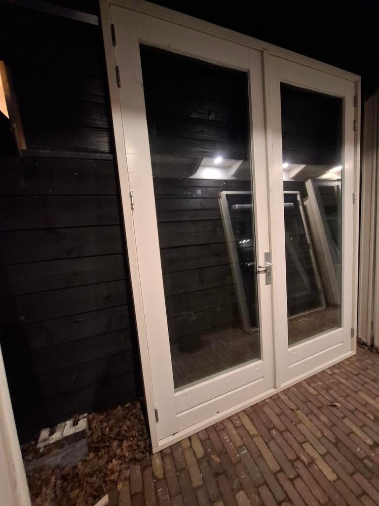 Openslaande tuindeuren dubbel glas deuren terrasdeuren pui, Ophalen, Deurkozijn, 225 cm of meer, Zo goed als nieuw