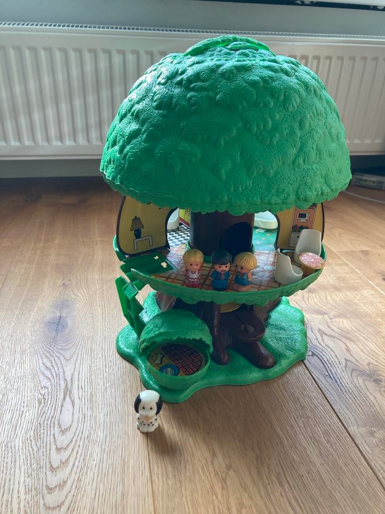 Vintage Fisher-Price Speelboom met meubels en 4 poppetjes, Ophalen, Gebruikt, Jongen of Meisje