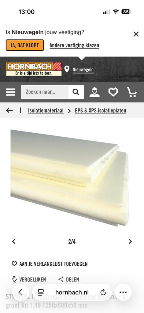 GEZOCHT: 4 m2 xps platen 5cm dikte, Doe-het-zelf en Verbouw, Isolatie en Afdichting, Ophalen of Verzenden, Overige materialen