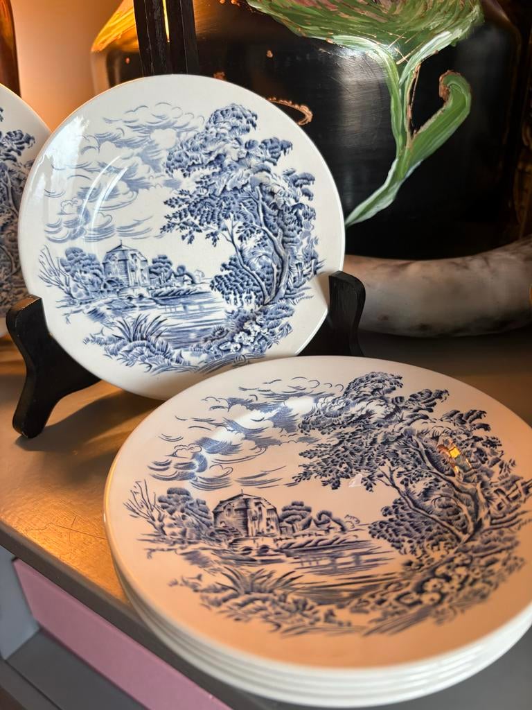 Set van 12 Wedgwood Enoch Countryside Tunstall boterbordjes, Antiek en Kunst, Antiek | Servies los, Ophalen of Verzenden