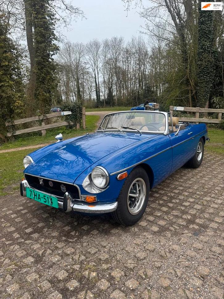 MG B type 1.8 Tourer, Auto's, MG, Particulier, Te koop, B, Open dak, Benzine, Cabriolet, Handgeschakeld, Geïmporteerd, Blauw, Beige