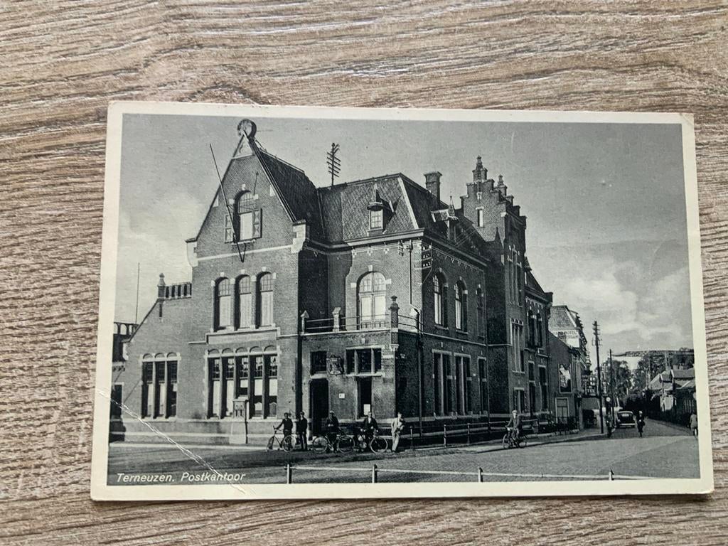 Terneuzen Postkantoor 1938, Verzamelen, Ansichtkaarten | Nederland, Ophalen of Verzenden, 1920 tot 1940, Gelopen, Zeeland