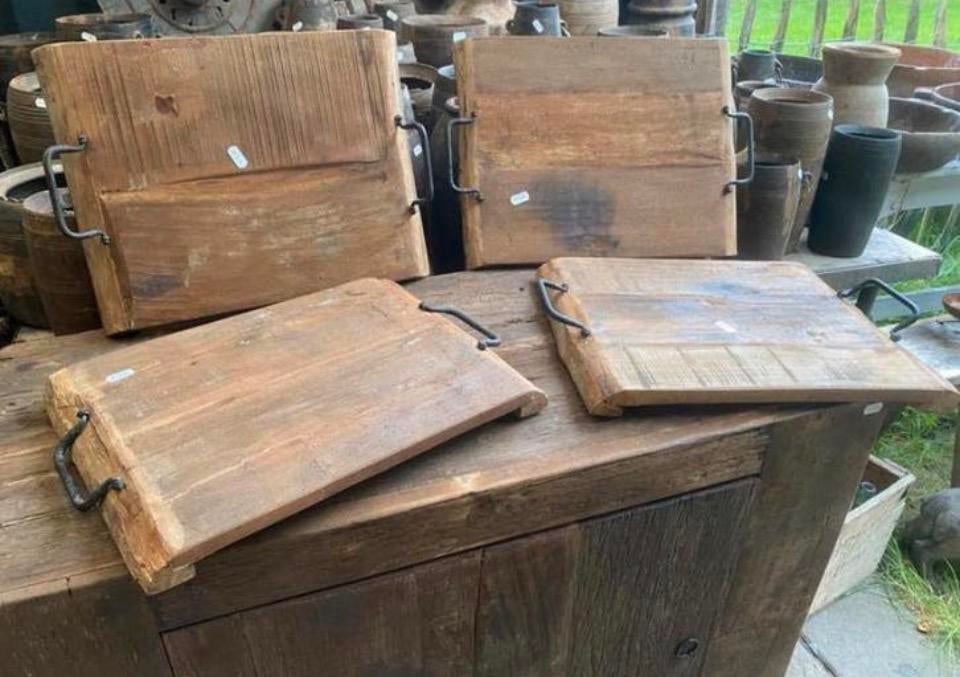 Stoer dienblad van oud Truckwood, Ophalen of Verzenden, Zo goed als nieuw, Nvt, Rechthoekig