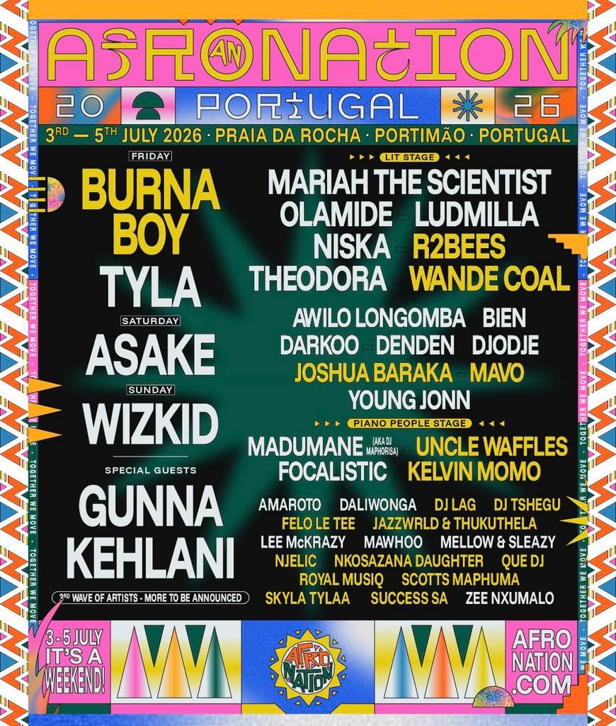 Afronation VIP ticket (3-5 juli in Portugal), Eén persoon, Meerdaags