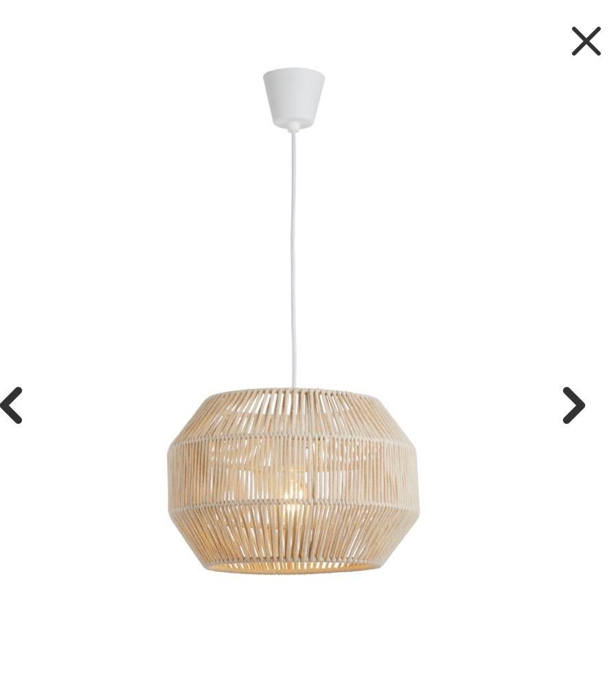 2 beige rotan hanglampen, Huis en Inrichting, Ophalen of Verzenden, Gebruikt, Overige materialen, 50 tot 75 cm