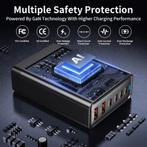 USB C en A (of4,5,6 C) oplader 6 poorts 200W beveiligd GaN, Telecommunicatie, Mobiele telefoons | Telefoon-opladers, Ophalen of Verzenden