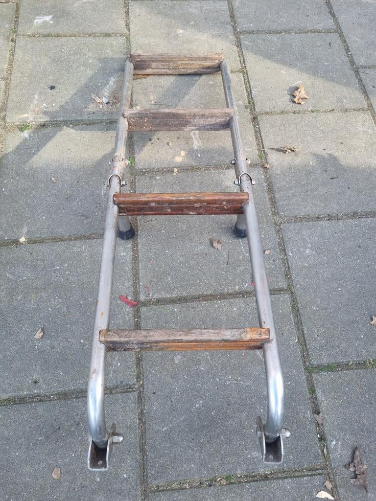 RVS boot trapje met houten treden, Ophalen of Verzenden, Gebruikt, Overige typen