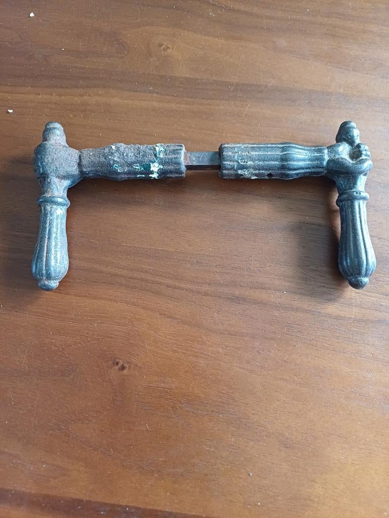 Antieke deurklinken set - gietijzer, Ophalen of Verzenden