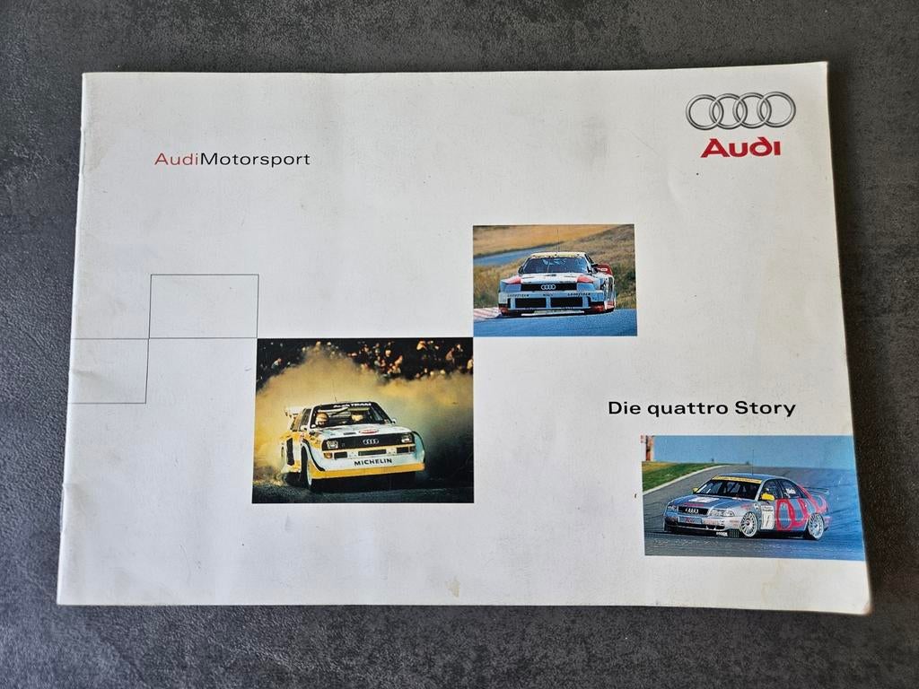Gratis Audi Sport vintage boekje Quattro Die quattro Story, Boeken, Auto's | Boeken, Ophalen of Verzenden, Gelezen, Audi, Audi AG, Sportvermarktung