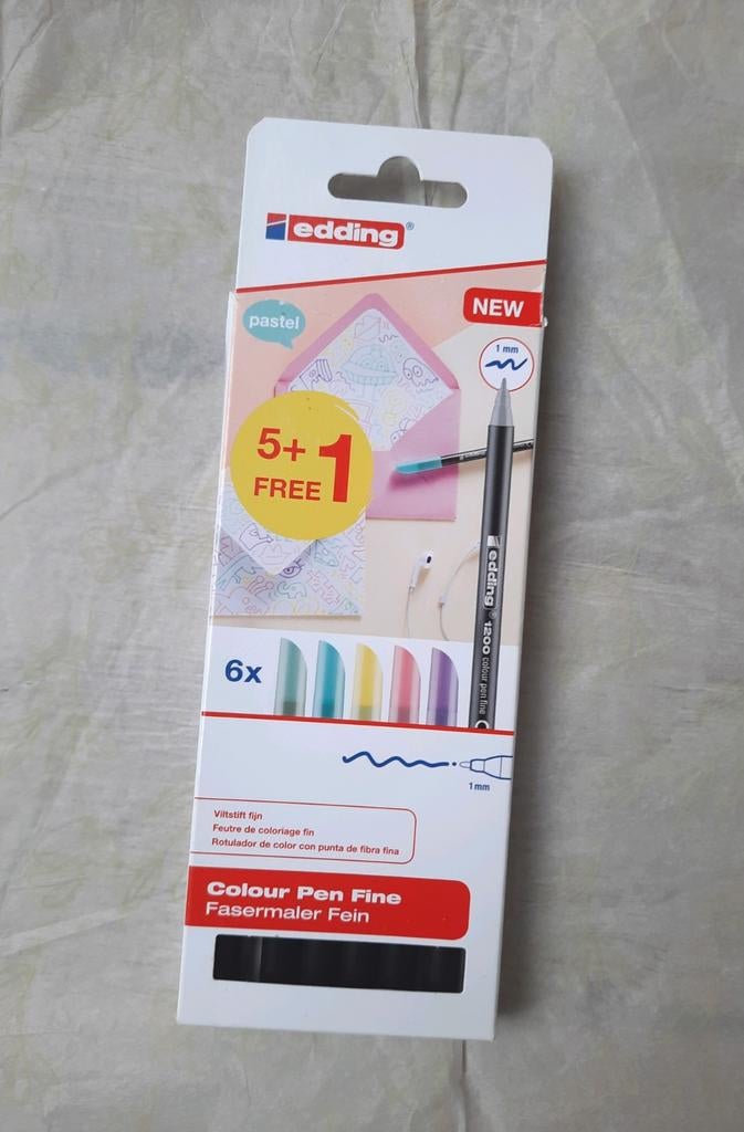 Edding 1200 pastel stiften set van 6, Hobby en Vrije tijd, Tekenen, Ophalen of Verzenden, Zo goed als nieuw, Potlood of Stift
