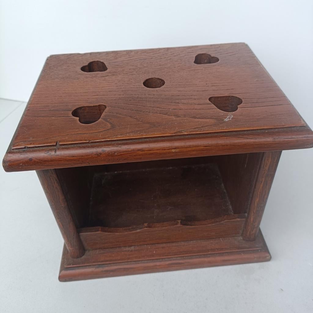 Antiek houten voetenstoof met hartjes, Antiek en Kunst, Ophalen of Verzenden