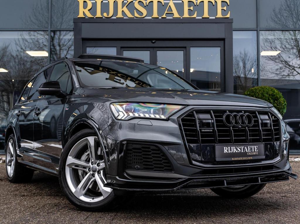 Audi Q7 60 TFSI e Quattro S-Line|PANO|MEMORY|ACC|LUCHTVERING, Auto's, Audi, Automaat, Gebruikt, 2995 cc, Bedrijf