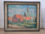 Vintage antiek schilderij met lijst Kouderkerke - A. Rottier, Ophalen of Verzenden